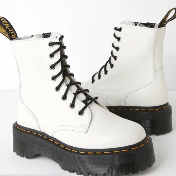 DR. MARTENS JADON BOOT SMOOTH LEATHER PLATFORMS IN WHITE SMOOTH LEATHER MSRP$230 - Picture 12 of 13